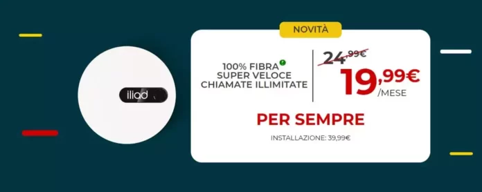 Offerta Iliad: Fibra FTTH a soli 19,99€/mese per la tua casa